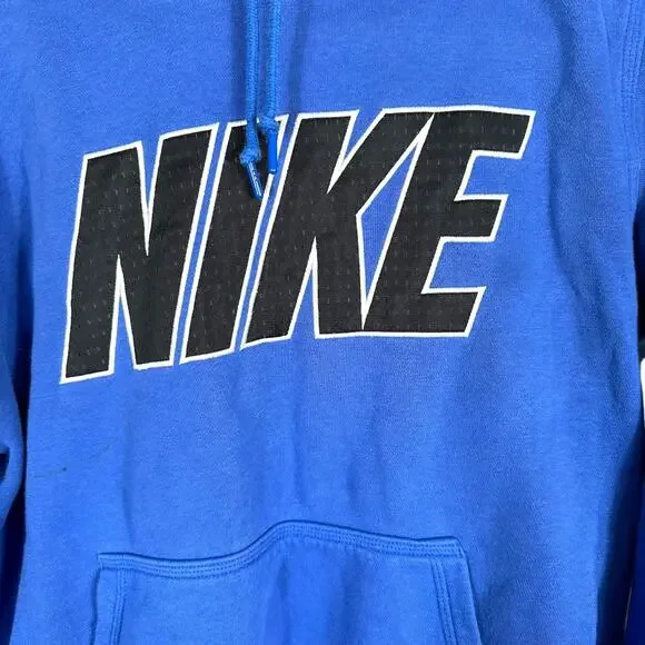 Nike Blue Drawstring Hoodie Medium - Picture 3 of 6